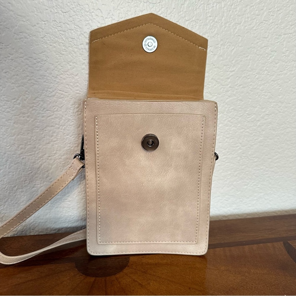 Minicat Synthetic Leather Satchel Crossbody Tan Bag View 4